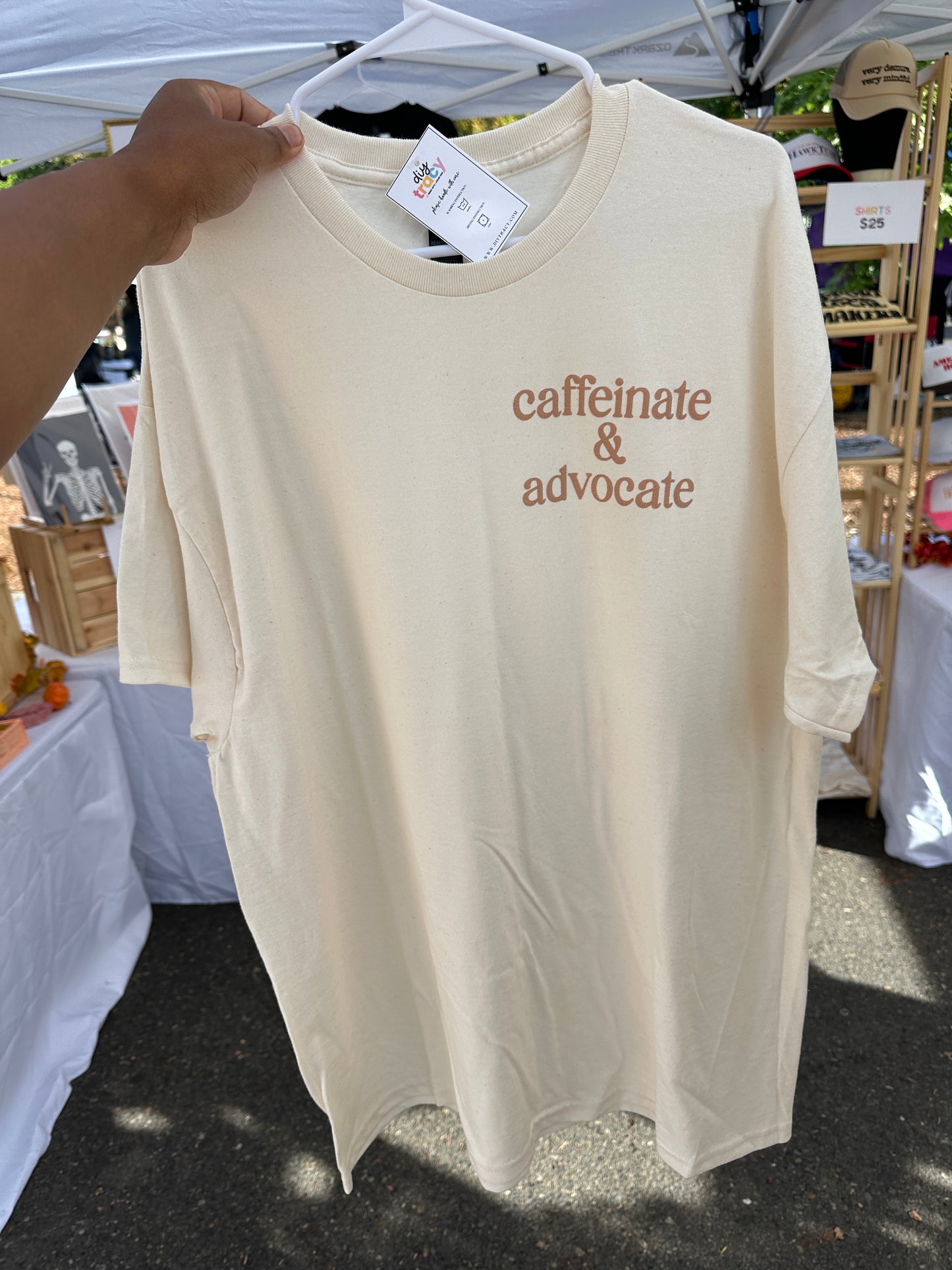 Caffeinate & Advocate Brown/Cream Shirt