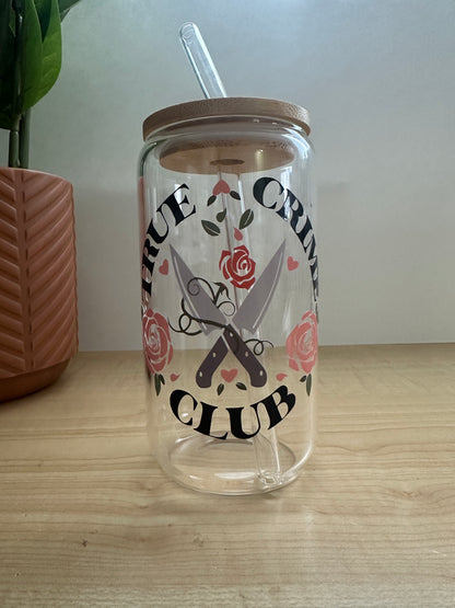 True Crime Club Glass Can