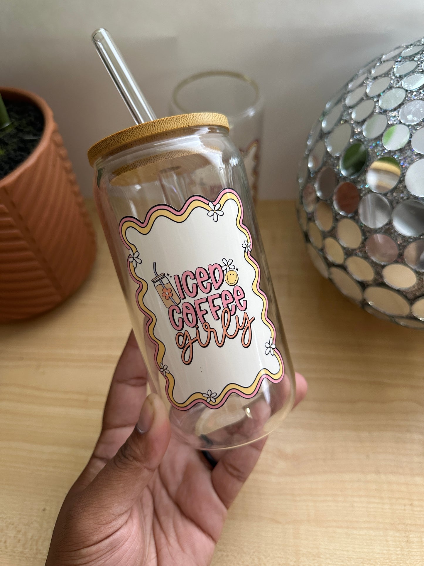 Iced Coffee Girly Glass Can