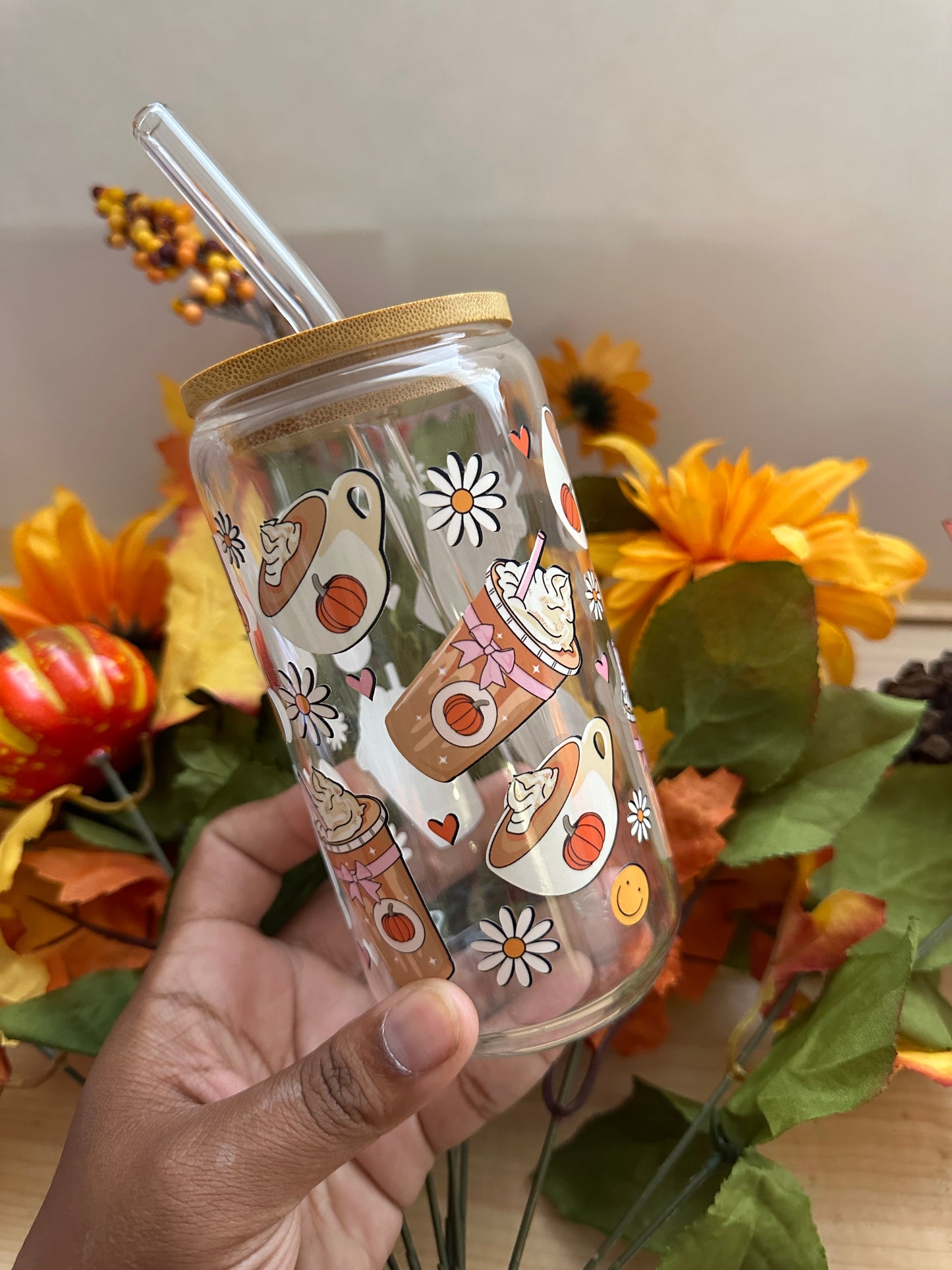 Fall Comfort Drinks Glass Can