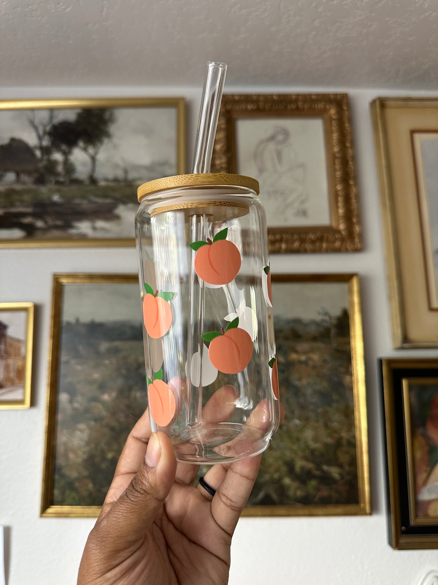 Peaches Glass Can