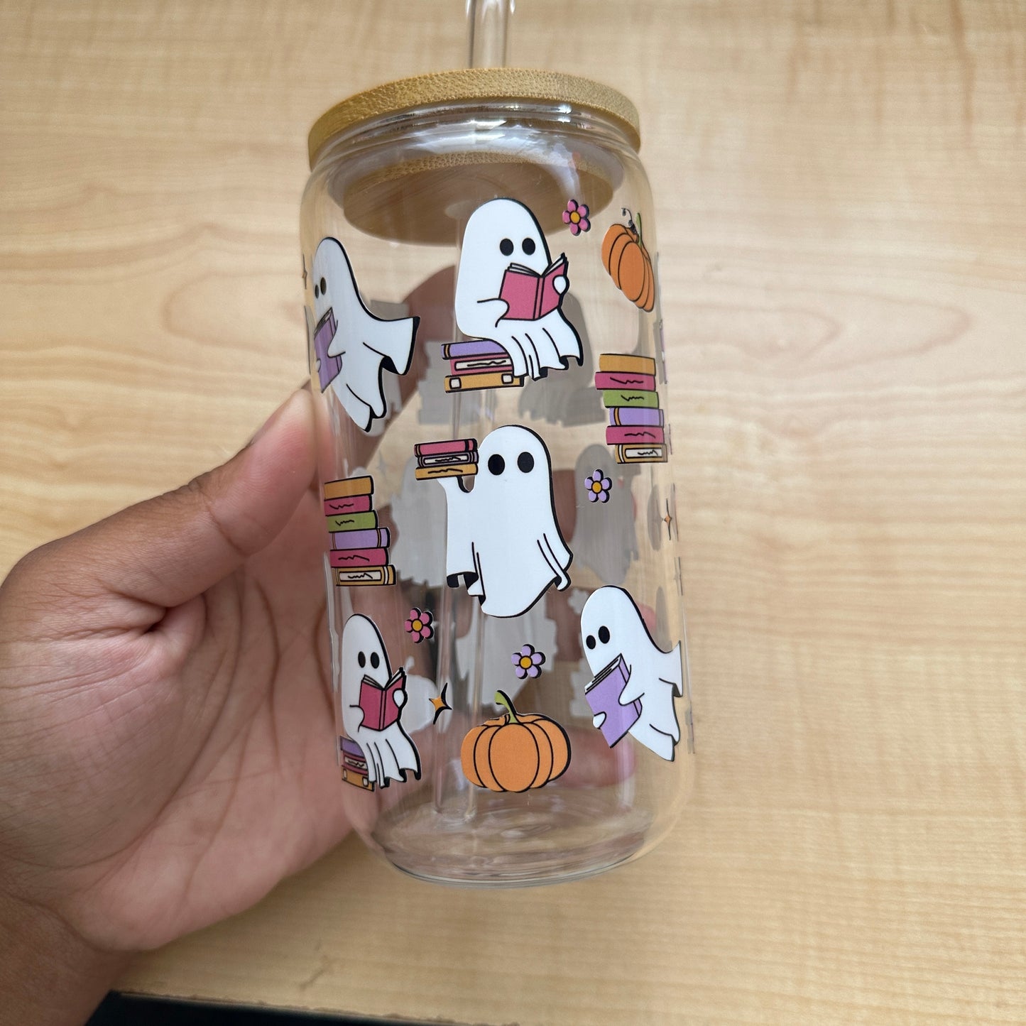 Bookie Ghosts Glass Cup