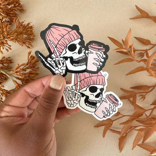 Coffee Skully Sticker