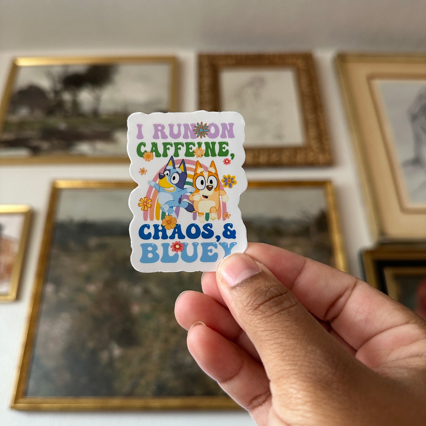 Caffeine Chaos & Bluey Sticker