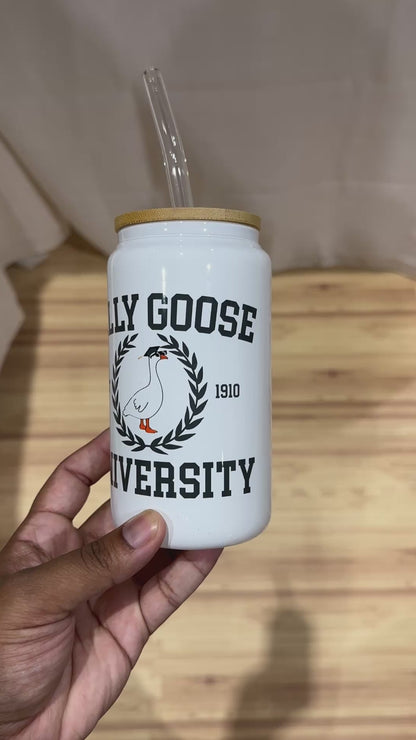 Silly Goose University Glass Cup