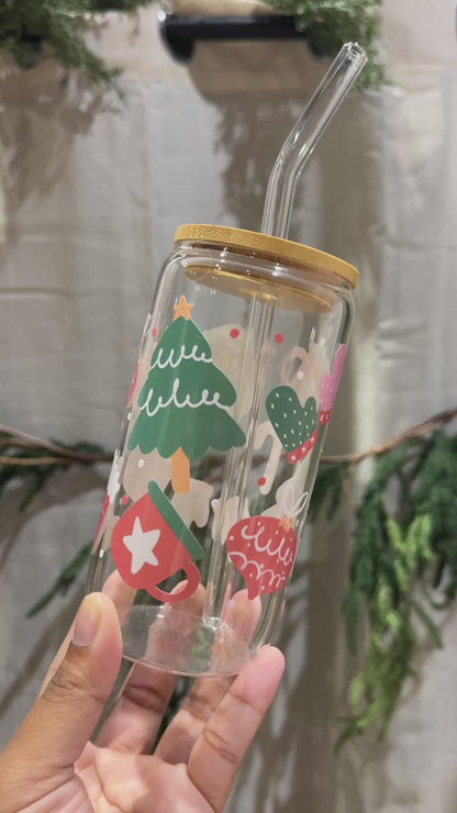 Holiday Trees Glass Cup